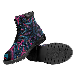 Dark Cloud Kaleidoscope Print Work Boots