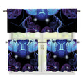 Dark Gemini Zodiac Sign Print 3 Piece Kitchen Curtains