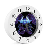 Dark Gemini Zodiac Sign Print Alarm Clock