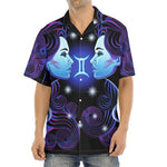 Dark Gemini Zodiac Sign Print Aloha Shirt
