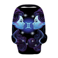 Dark Gemini Zodiac Sign Print Baby Seat Cover