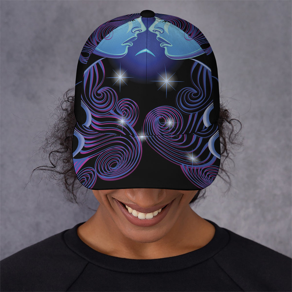 Dark Gemini Zodiac Sign Print Baseball Cap