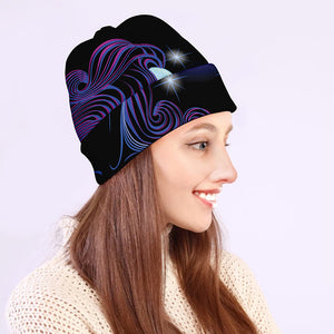 Dark Gemini Zodiac Sign Print Beanie