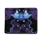 Dark Gemini Zodiac Sign Print Bifold Wallet
