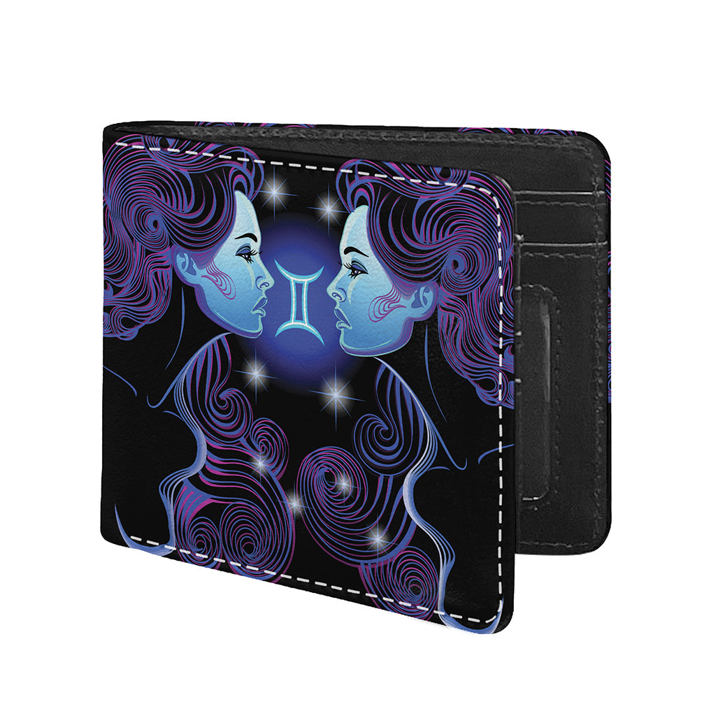 Dark Gemini Zodiac Sign Print Bifold Wallet