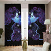 Dark Gemini Zodiac Sign Print Blackout Pencil Pleat Curtains