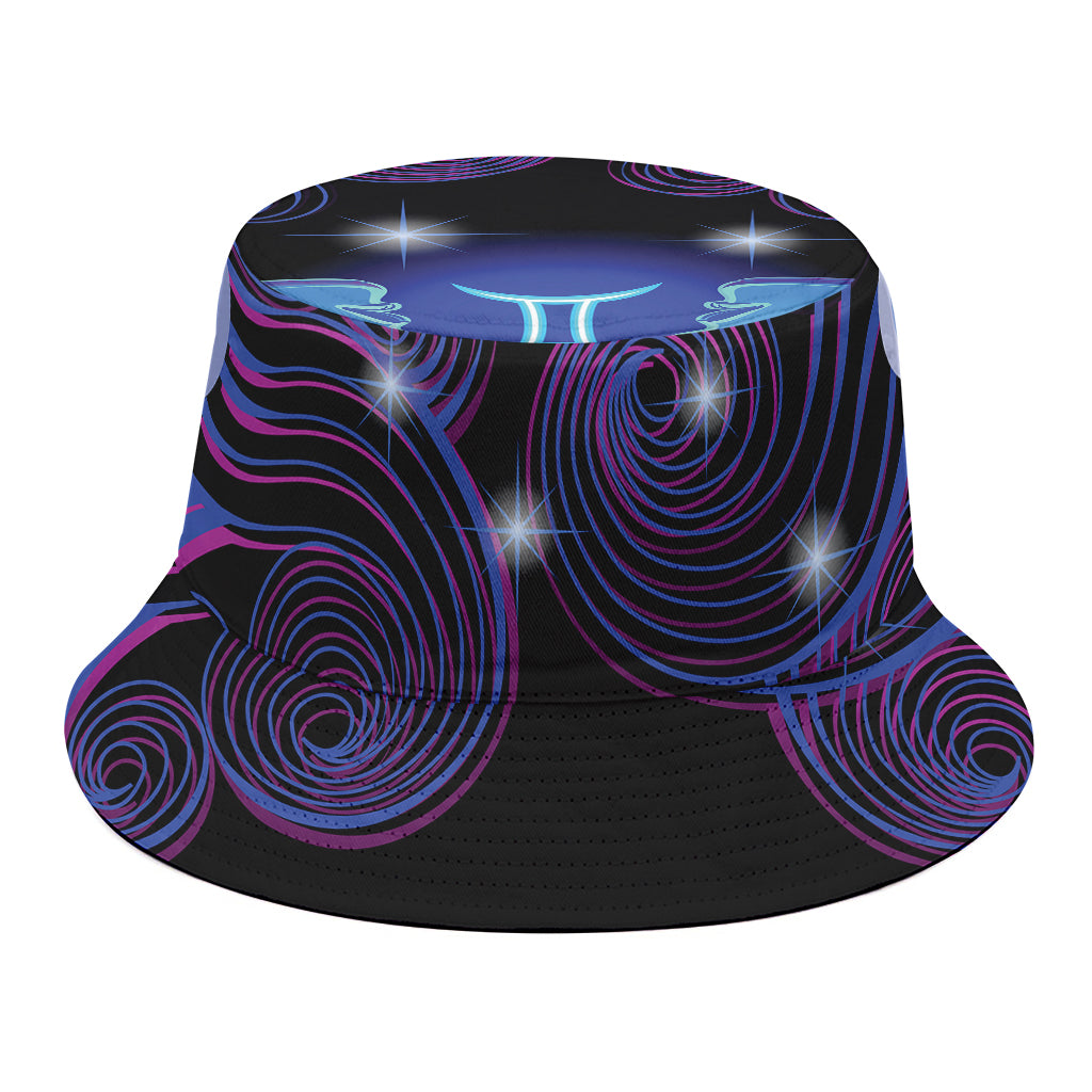 Dark Gemini Zodiac Sign Print Bucket Hat