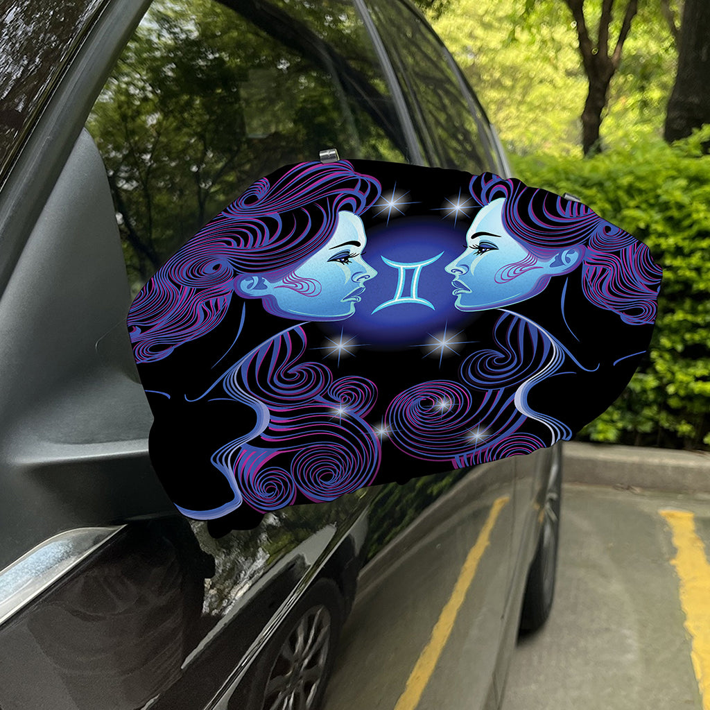 Dark Gemini Zodiac Sign Print Car Side Mirror Covers