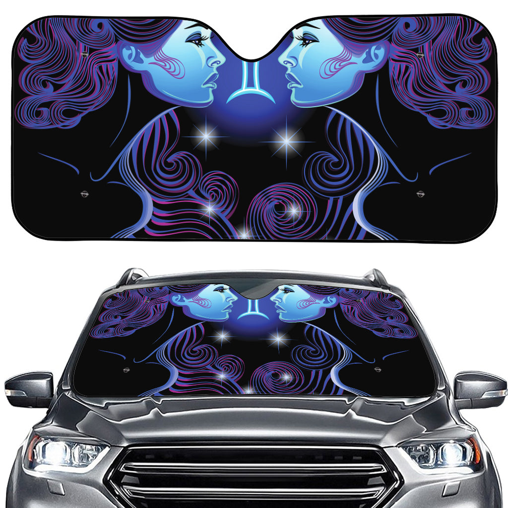 Dark Gemini Zodiac Sign Print Car Windshield Sun Shade