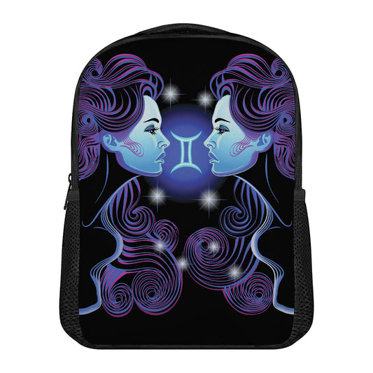Dark Gemini Zodiac Sign Print Casual Backpack