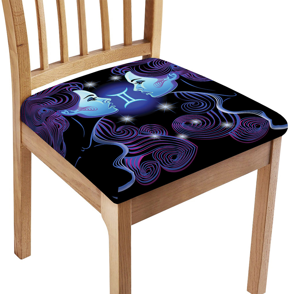 Dark Gemini Zodiac Sign Print Chair Cushion Cover