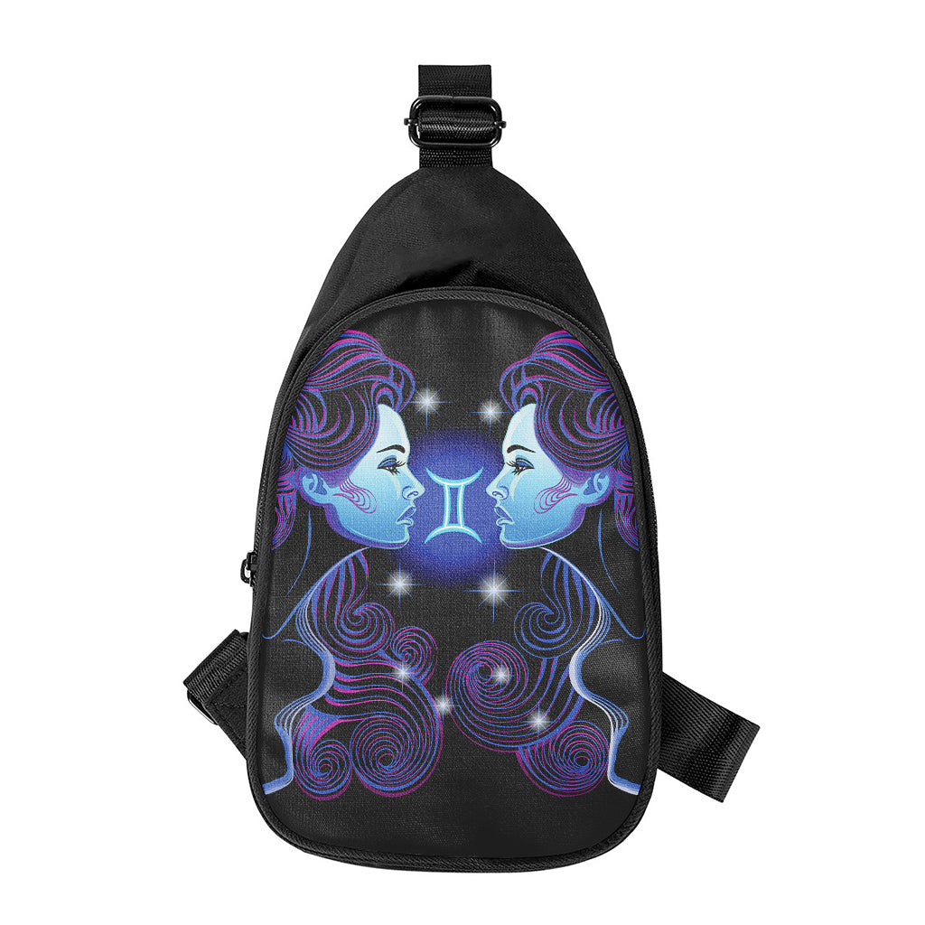 Dark Gemini Zodiac Sign Print Chest Bag