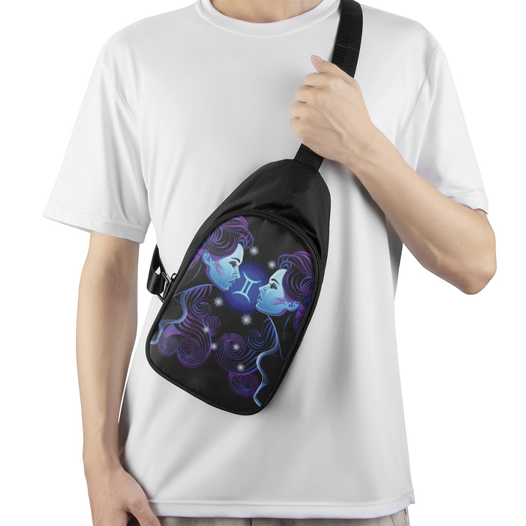 Dark Gemini Zodiac Sign Print Chest Bag