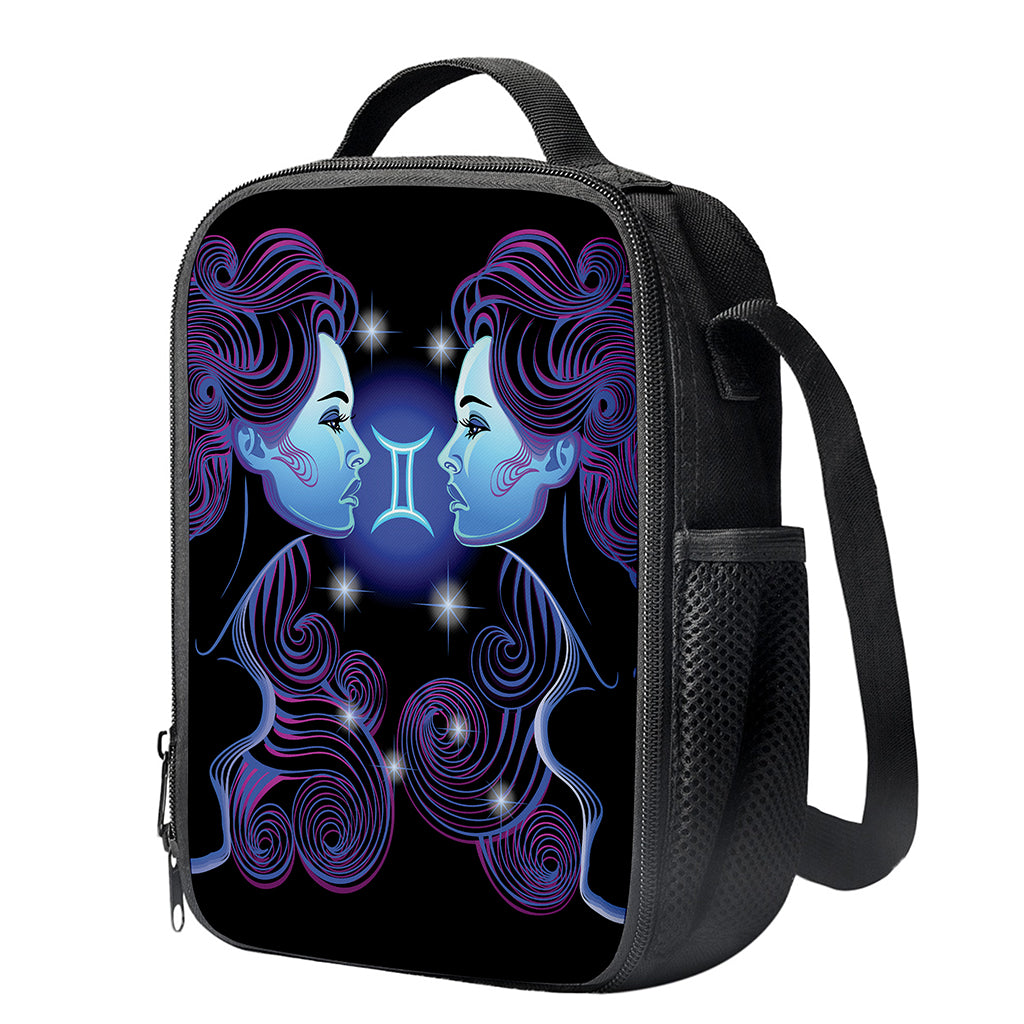 Dark Gemini Zodiac Sign Print Crossbody Lunch Bag