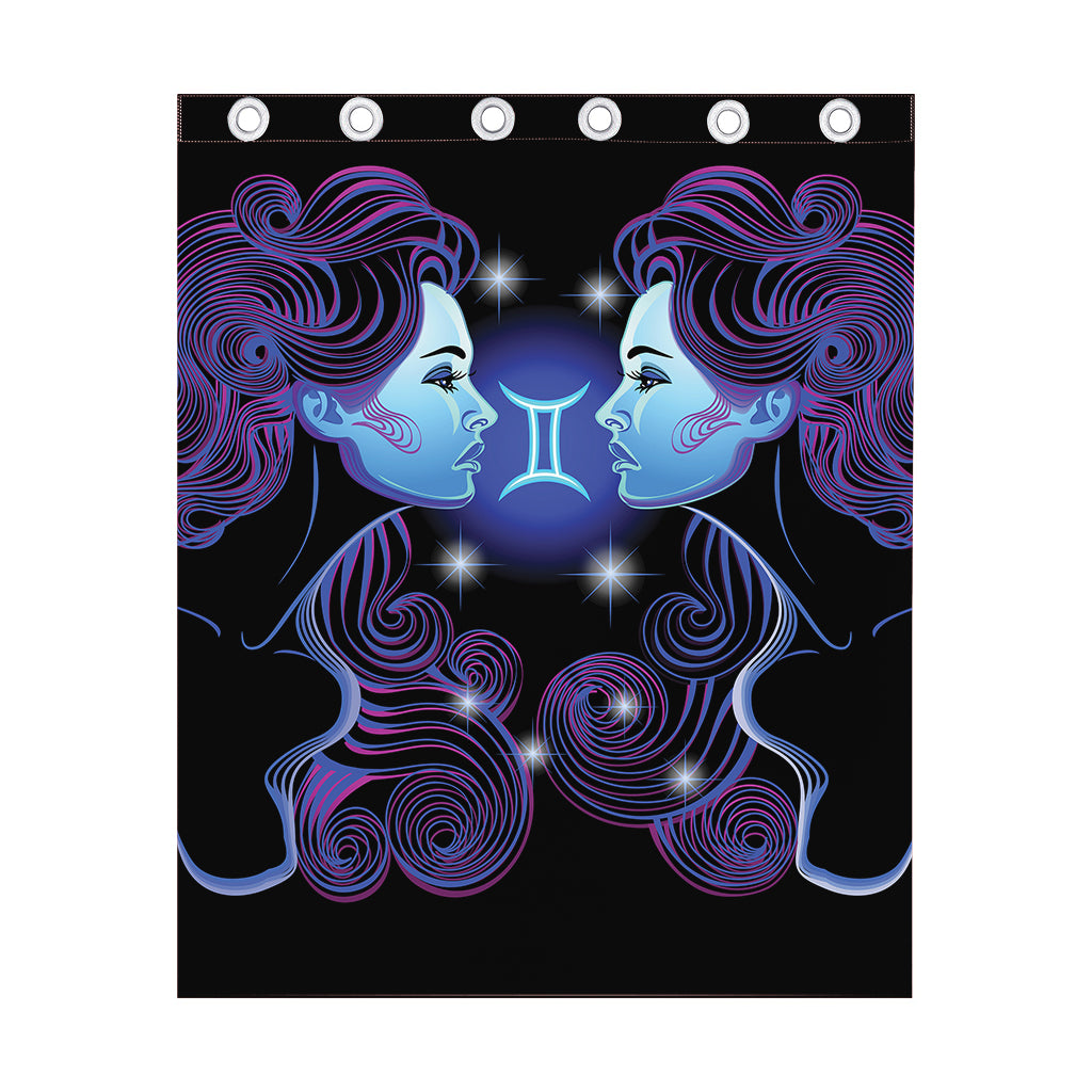Dark Gemini Zodiac Sign Print Curtain