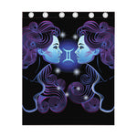 Dark Gemini Zodiac Sign Print Curtain