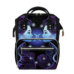 Dark Gemini Zodiac Sign Print Diaper Bag