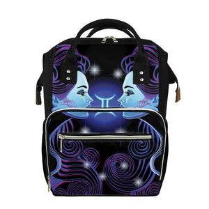 Dark Gemini Zodiac Sign Print Diaper Bag