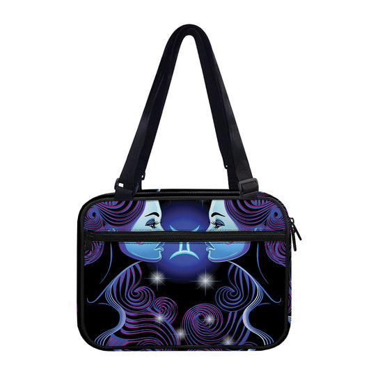 Dark Gemini Zodiac Sign Print Double Strap Bible Bag