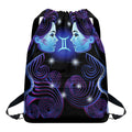 Dark Gemini Zodiac Sign Print Drawstring Backpack