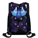 Dark Gemini Zodiac Sign Print Drawstring Backpack