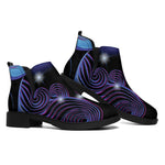 Dark Gemini Zodiac Sign Print Flat Ankle Boots