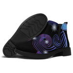 Dark Gemini Zodiac Sign Print Flat Ankle Boots