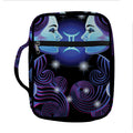 Dark Gemini Zodiac Sign Print Front Pocket Bible Bag