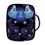 Dark Gemini Zodiac Sign Print Front Pocket Bible Bag