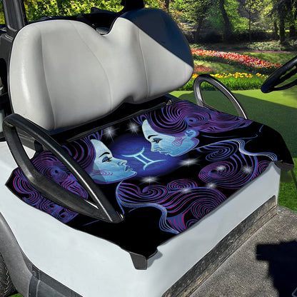 Dark Gemini Zodiac Sign Print Golf Cart Seat Cover