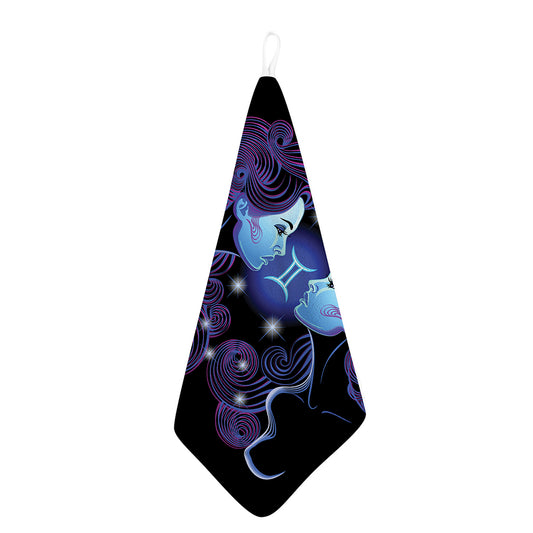 Dark Gemini Zodiac Sign Print Hand Towel