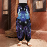 Dark Gemini Zodiac Sign Print Harem Pants