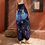 Dark Gemini Zodiac Sign Print Harem Pants