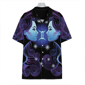 Dark Gemini Zodiac Sign Print Hawaiian Shirt