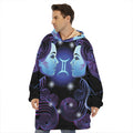 Dark Gemini Zodiac Sign Print Hoodie Blanket