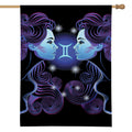 Dark Gemini Zodiac Sign Print House Flag