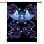Dark Gemini Zodiac Sign Print House Flag