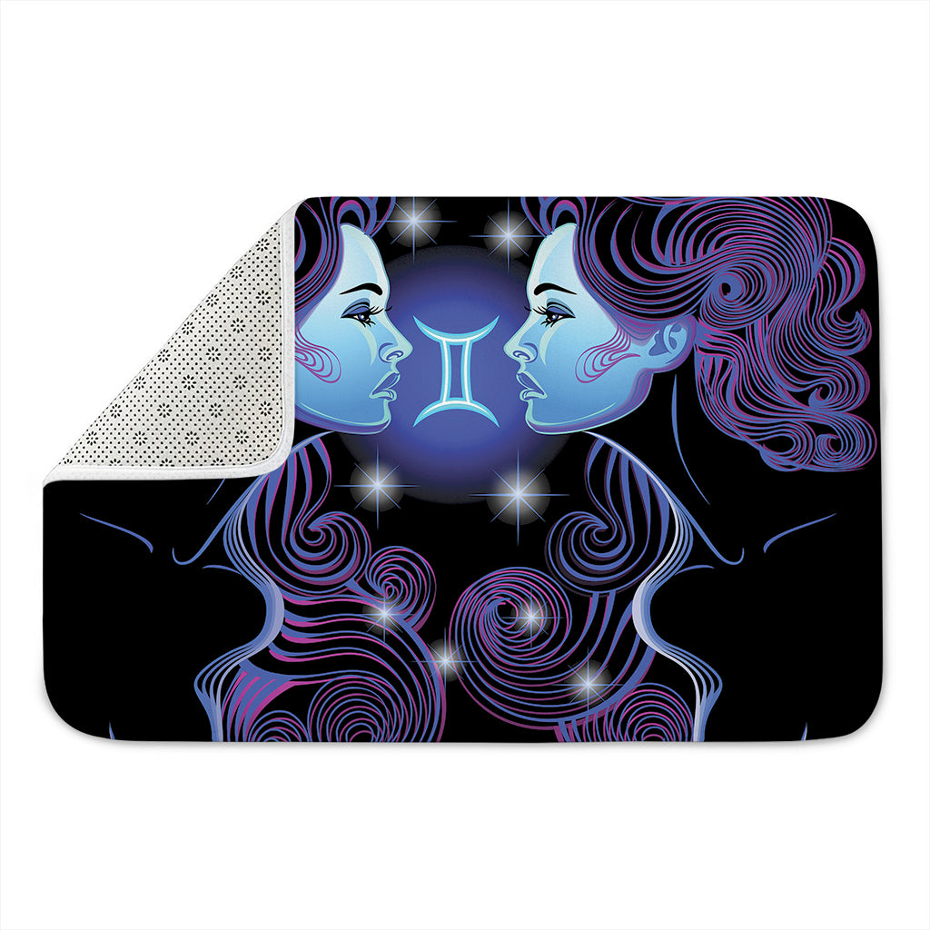 Dark Gemini Zodiac Sign Print Indoor Door Mat