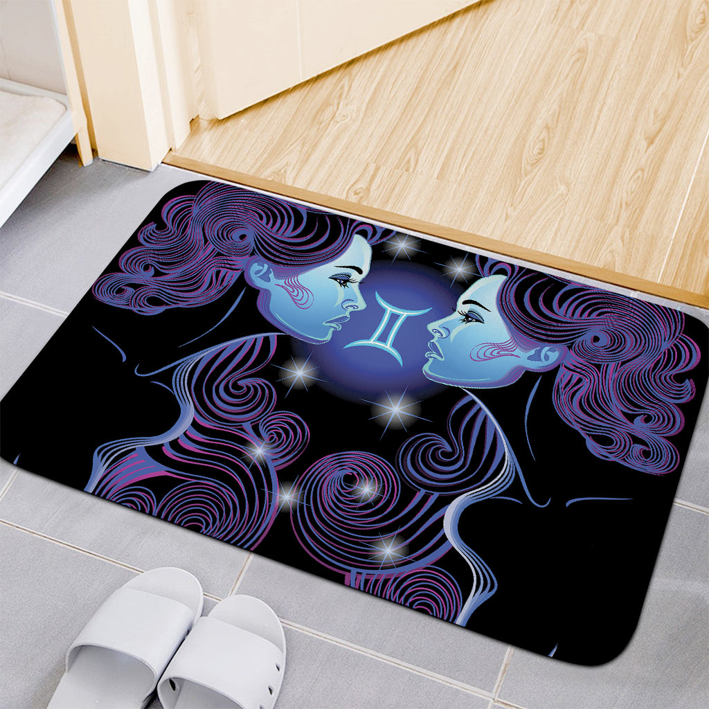Dark Gemini Zodiac Sign Print Indoor Door Mat