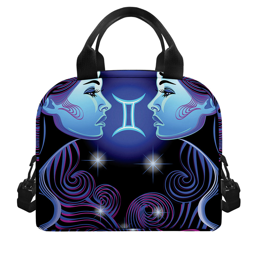 Dark Gemini Zodiac Sign Print Insulated Lunch Bag