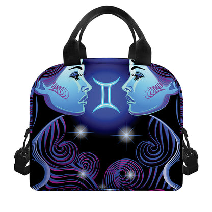 Dark Gemini Zodiac Sign Print Insulated Lunch Bag