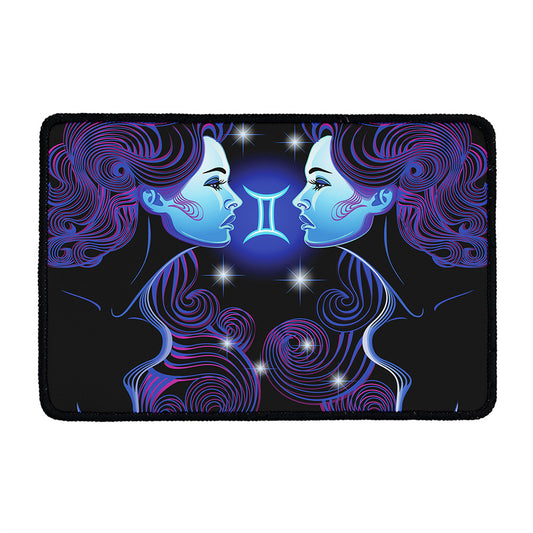 Dark Gemini Zodiac Sign Print Kitchen Mat