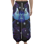 Dark Gemini Zodiac Sign Print Lantern Pants