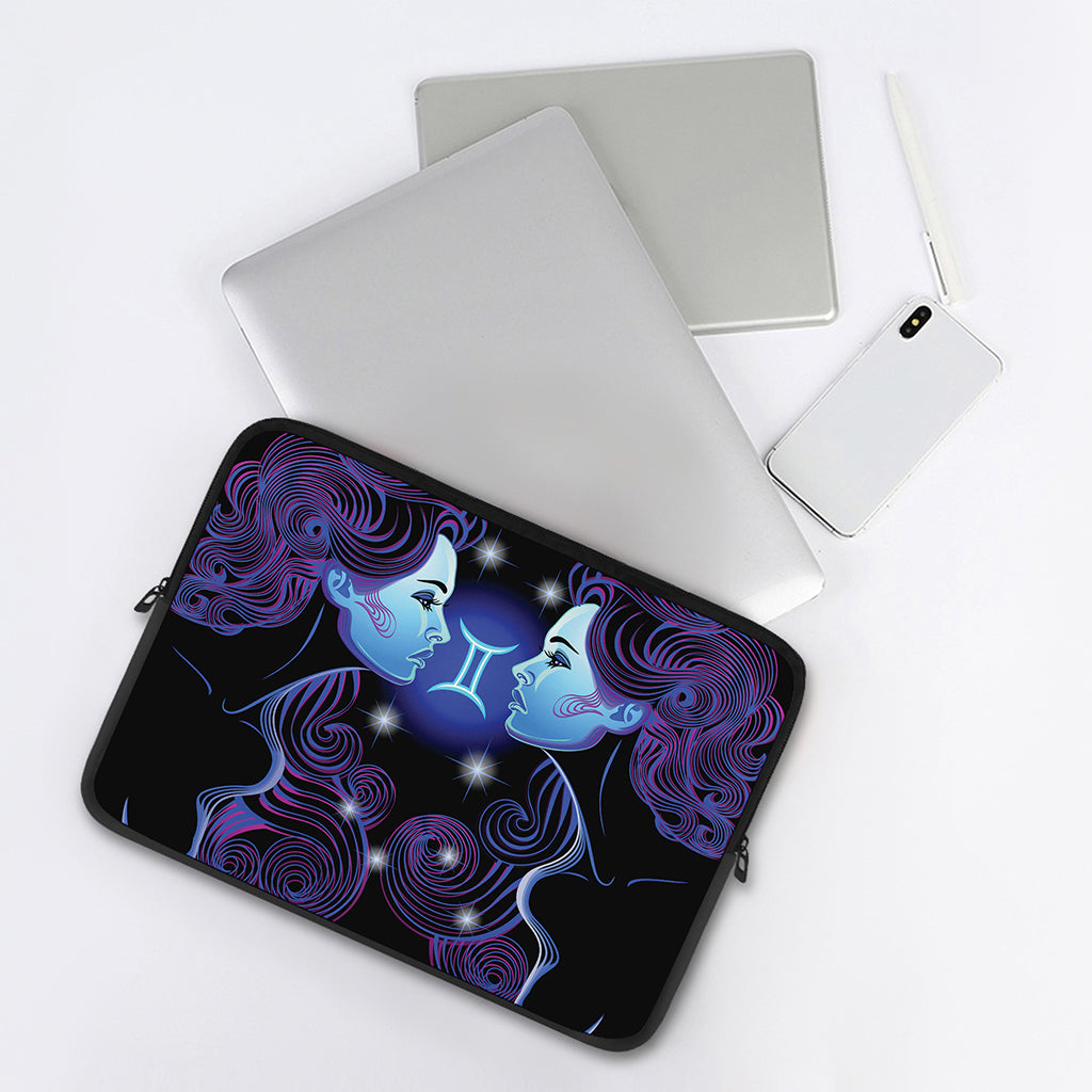 Dark Gemini Zodiac Sign Print Laptop Sleeve