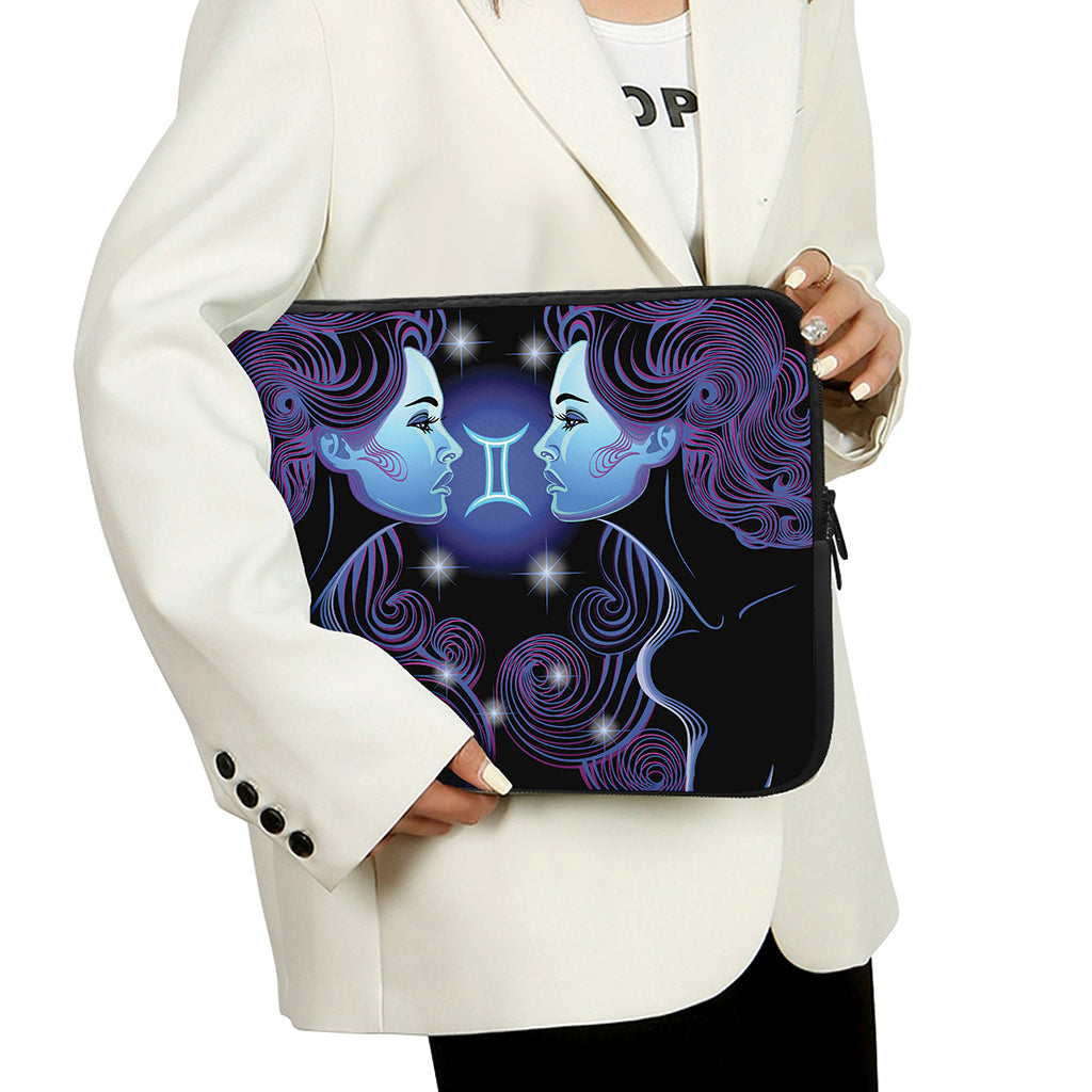 Dark Gemini Zodiac Sign Print Laptop Sleeve