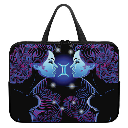 Dark Gemini Zodiac Sign Print Laptop Sleeve With Handle