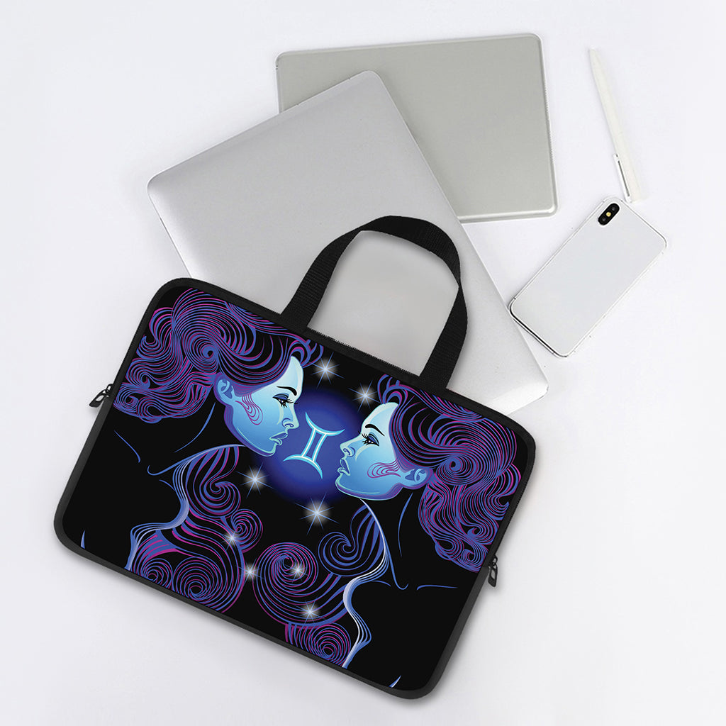 Dark Gemini Zodiac Sign Print Laptop Sleeve With Handle