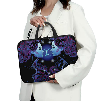Dark Gemini Zodiac Sign Print Laptop Sleeve With Handle