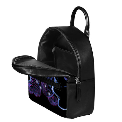 Dark Gemini Zodiac Sign Print Leather Backpack