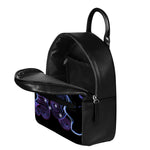 Dark Gemini Zodiac Sign Print Leather Backpack